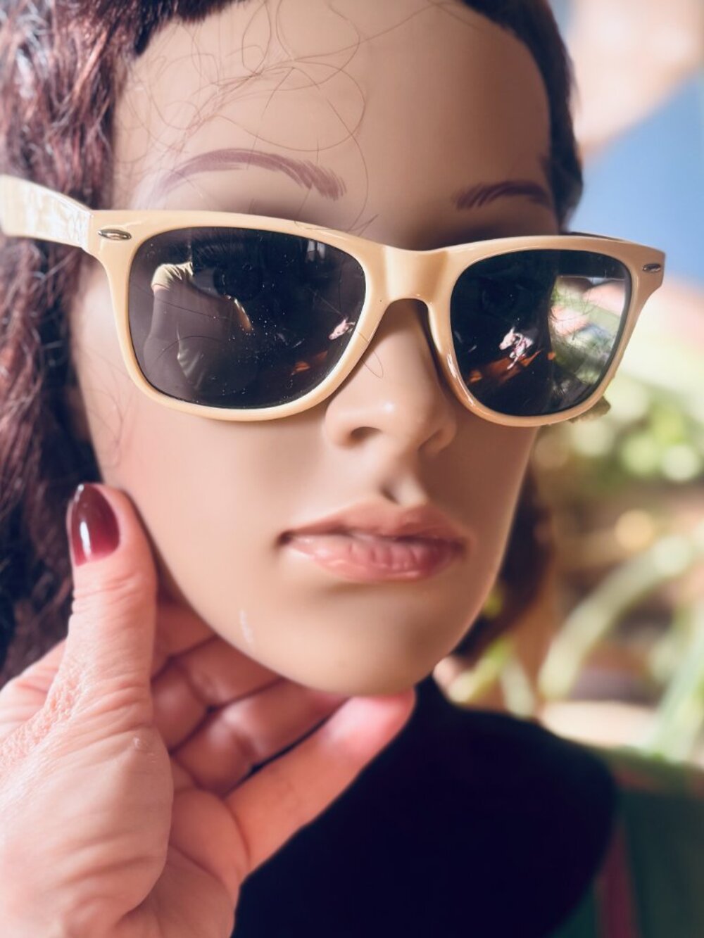 Vintage Classic 1960s Italy Design White Frame Black Sunglasses
